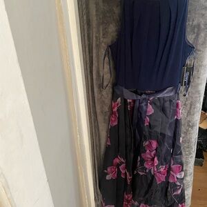 Women Brand new Maxi dress flora navy blue